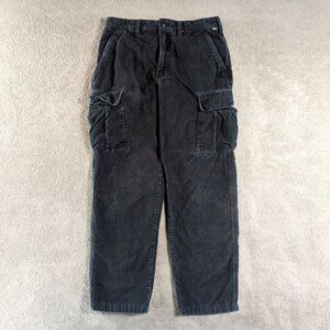 Vans Men’s‎ 31 Loose Tapered Fit Cargo Pants Black Corduroy Skater Grunge Y2K